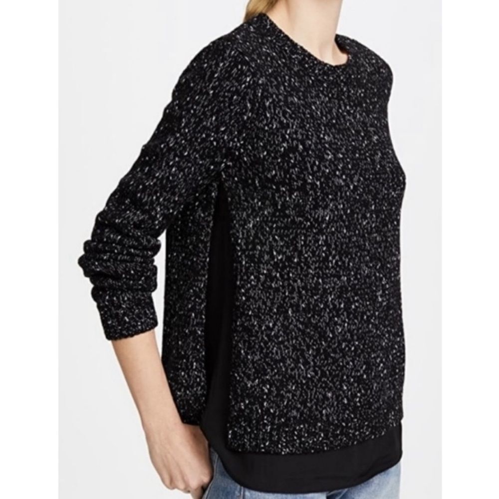 Club Monaco Kaelane Mixed Media sweater black small